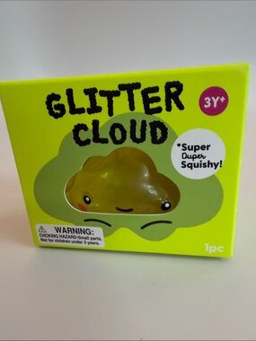 J’adore Glitter Cloud Squishy Sensory Toy Squeezy Fidget Yellow